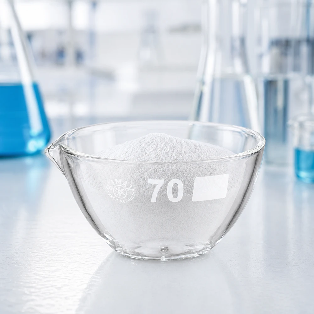 Naczynie do odparowywania 60 ml z borokrzemianową wylewką Małe naczynie do odparowywania o pojemności 60 ml z praktyczną wylewką ø70 mm wykonane z wytrzymałego szkła borokrzemowego do zastosowań laboratoryjnych