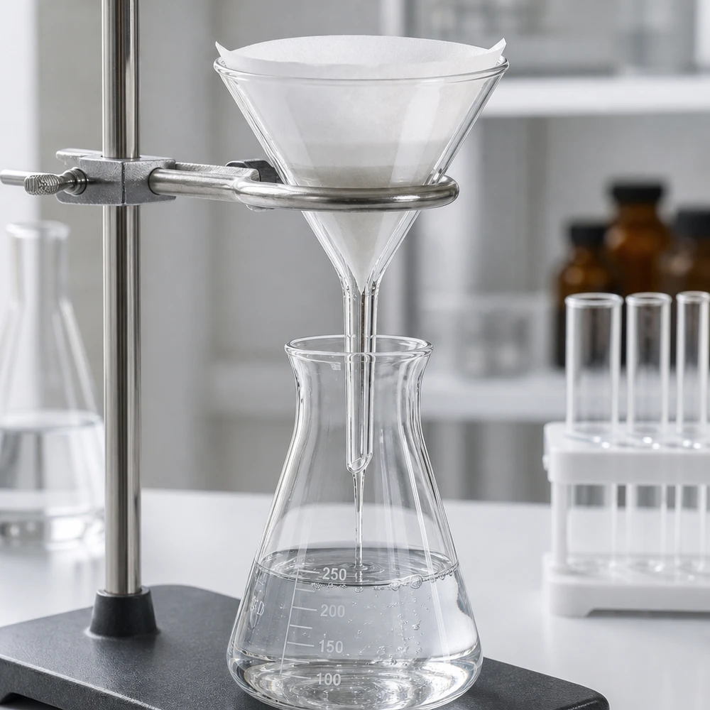 Precyzyjny lejek laboratoryjny 55 mm z borokrzemianu o kącie 60° do precyzyjnego dozowania w chemii