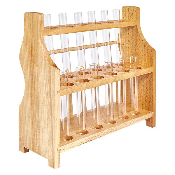 Zestaw drewniany do prob&#243;wek z 12 prob&#243;wkami wapno-soda 100x12