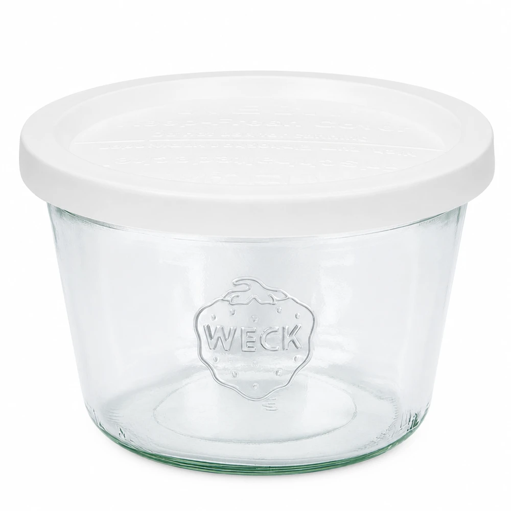 Słoik WECK 370 ml z białą pokrywką RR100 Przezroczysty szklany słoik do konserwowania i przechowywania