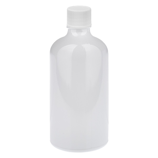 Butelka 100 ml z zakrętką 11 mm, biała, standardowa WhiteLine UT18/100 Butelka 100 ml z zakrętką 11 mm, biała, standardowa WhiteLine UT18/100