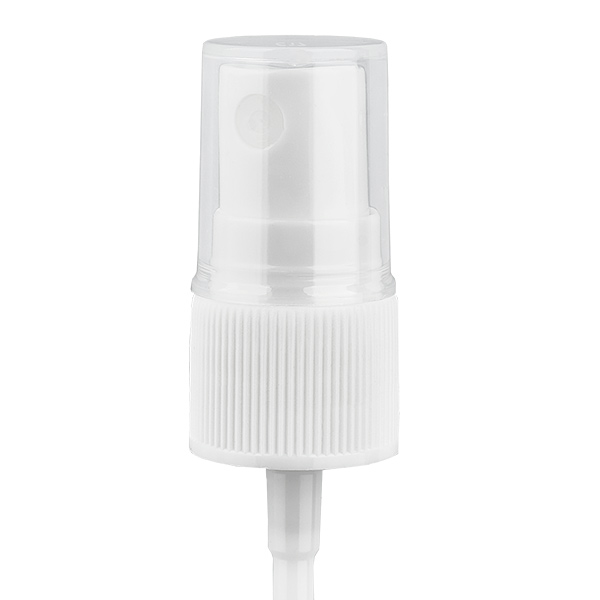 Atomizer z pompką w kolorze białym (DIN18, UT18) z przezroczystą nasadką w standardzie. Do butelek farmaceutycznych ApoGlas®, UNiTWIST® i Miron® 5-100 ml z gwintem 18 mm. Atomizer z pompką w kolorze białym (DIN18, UT18) z przezroczystą nasadką w standardzie. Do butelek farmaceutycznych ApoGlas®, UNiTWIST® i Miron® 5-100 ml z gwintem 18 mm.