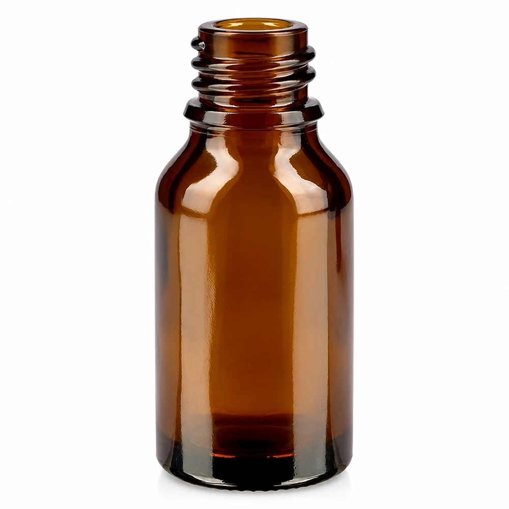 Butelka z zakraplaczem 30 ml DIN 18 bursztynowe szkło HIGH SHAPE 30 ml brązowa butelka apteczna wykonana ze szkła, wysoka z gwintem do olejków eterycznych i leków