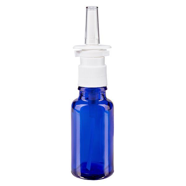 Butelka apteczna niebieska 20ml atomizer do nosa biały St Butelka apteczna niebieska 20ml atomizer do nosa biały St