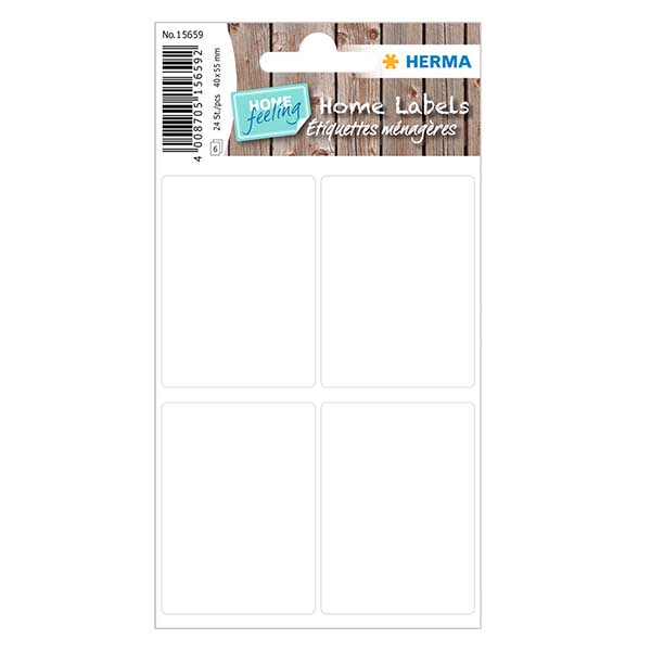 Etykiety uniwersalne białe (24 naklejki) 40x55mm | 6 arkuszy = 24 naklejki papierowe Etykiety uniwersalne białe (24 naklejki) 40x55mm | 6 arkuszy = 24 naklejki papierowe