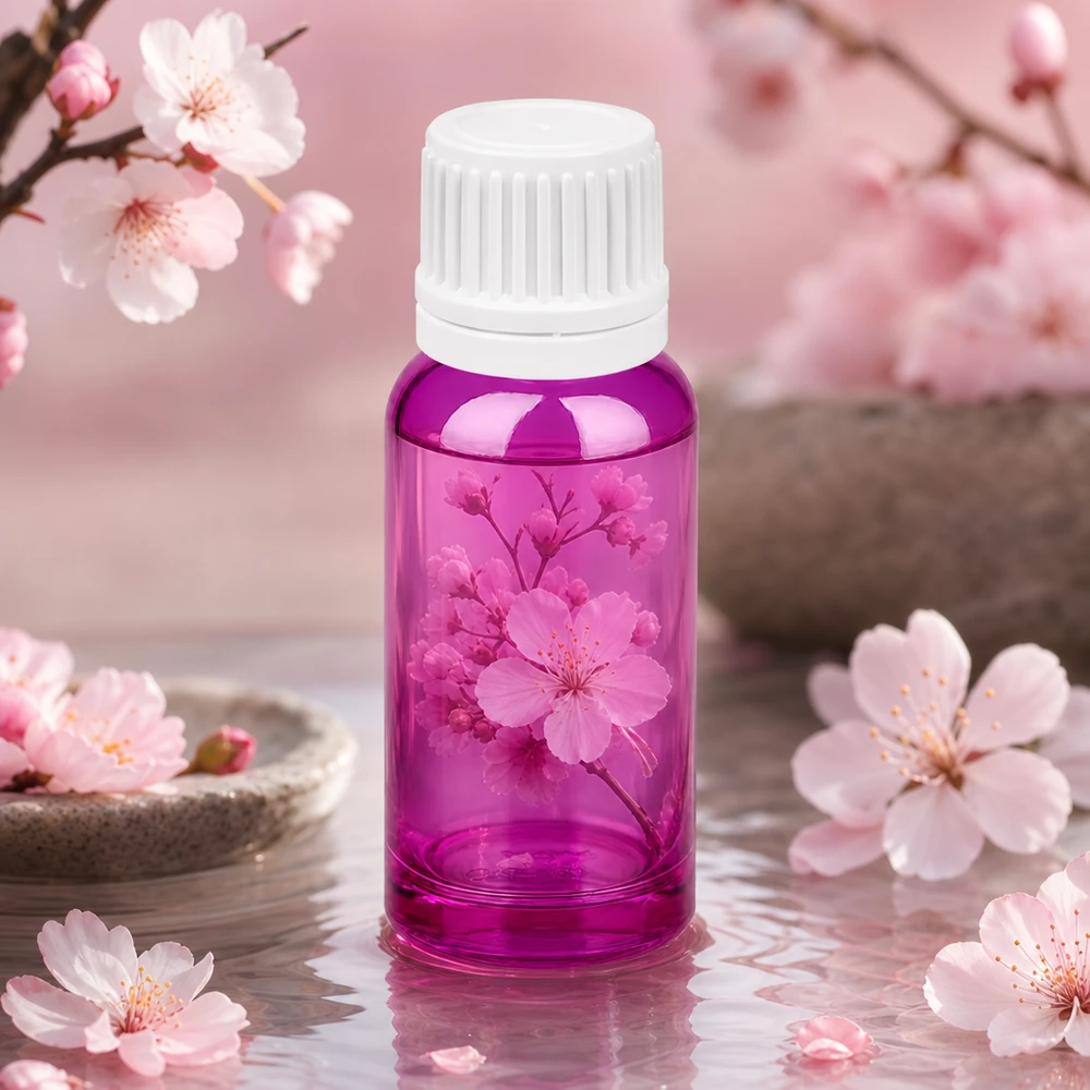 Butelka 20 ml z zakrętką 11 mm w eleganckim fioletowym kolorze do wysokiej jakości produktów kosmetycznych