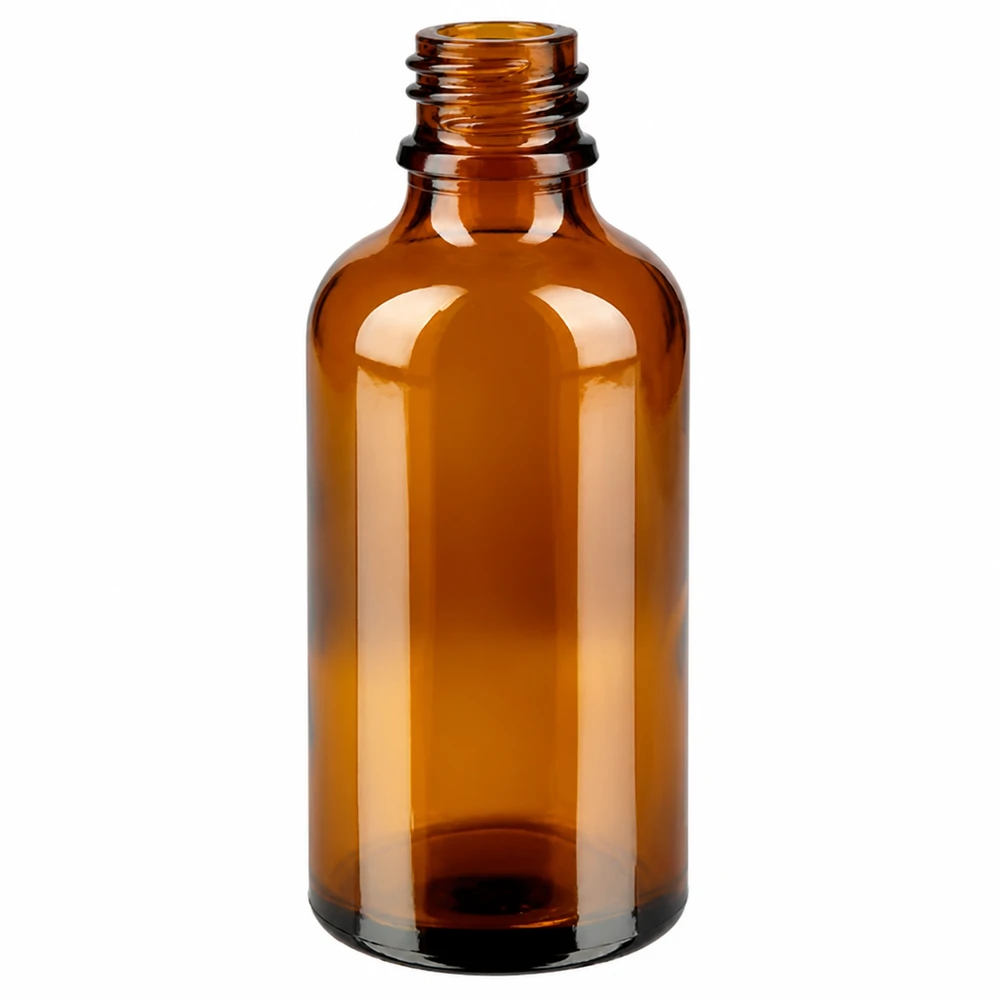 50 ml butelka z pipetą, biała OV BrownLine UT18/50 Butelka z bursztynowego szkła o pojemności 50 ml z gwintem do pipet i zastosowań laboratoryjnych