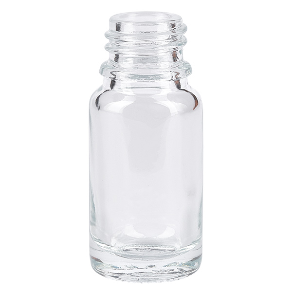 Butelka apteczna 10 ml ClearLine DIN18 UNiTWIST Butelka apteczna ClearLine o pojemności 10 ml, wykonana z przezroczystego szkła, z gwintem DIN 18, firmy UNiTWIST
