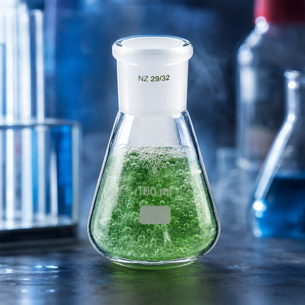 Kolba Erlenmeyera 100 ml ze standardowym szlifowanym złączem (29/32) Kolba Erlenmeyera 100 ml ze standardowym szlifowanym złączem (29/32)