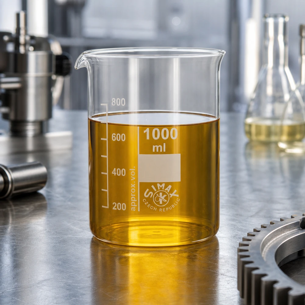 Zlewka 1000 ml ze szkła borokrzemowego, niski kształt Precyzyjna zlewka 1000 ml wykonana z wytrzymałego szkła borokrzemowego z czytelną skalą mililitrową