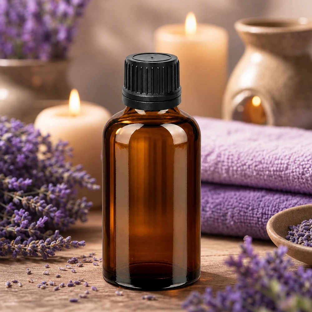 Butelka z zakraplaczem 50 ml z czarno-brązowego szkła chroniącego przed promieniowaniem UV do aromaterapii i kosmetyków