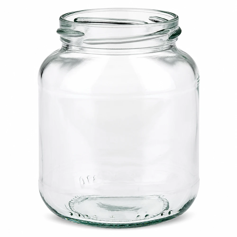 UNiTWIST Oval370 - Owalna szklanka o pojemności 370ml TO66 UNiTWIST Oval370 słoik na przetwory 370ml TO66 gwint owalny przezroczysty słoik na przetwory słoik na dżem pusty