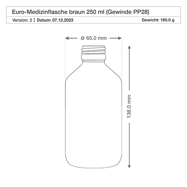 Butelka na lek 250 ml, brązowa, z pompką rozpylającą, czarna ApoGlas. Farmaceutyczna jakość produkcji UE. Gwint 28 mm (PP28). (syrop, butelka z lekkiego szkła) Butelka na lek 250 ml, brązowa, z pompką rozpylającą, czarna ApoGlas. Farmaceutyczna jakość produkcji UE. Gwint 28 mm (PP28). (syrop, butelka z lekkiego szkła)