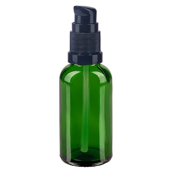 Butelka apteczna zielona 30ml zakrętka z pompką czarna St Butelka apteczna zielona 30ml zakrętka z pompką czarna St