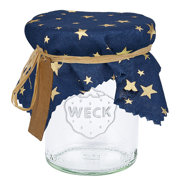 Tkanina serwetka gwiazdki niebieski kwadrat 150x150mm