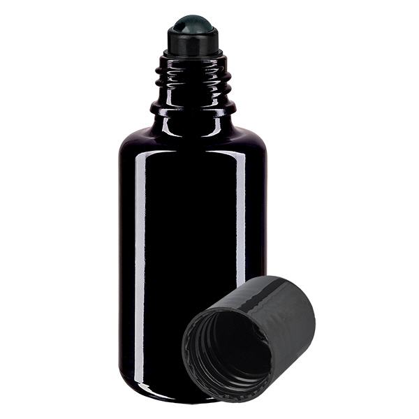 Butelka apteczna viol. 30ml nakrętka roll-on czarna Butelka apteczna viol. 30ml nakrętka roll-on czarna