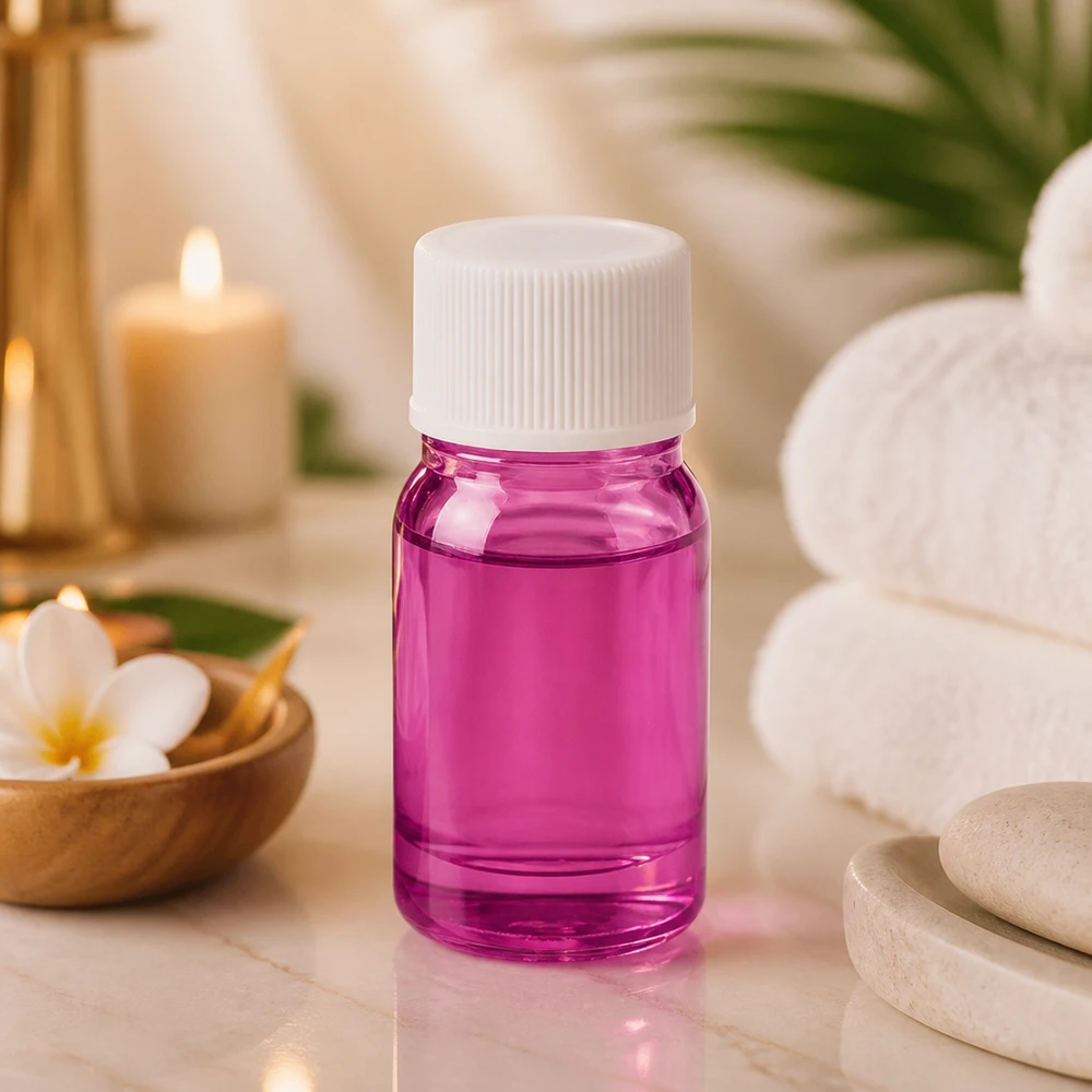 Butelka 5 ml z zakrętką 11 mm biała standard PurpleLine UT18/5 5 ml butelka PurpleLine wykonana z wysokiej jakości fioletowego szkła ze standardową białą zakrętką do kosmetyków naturalnych