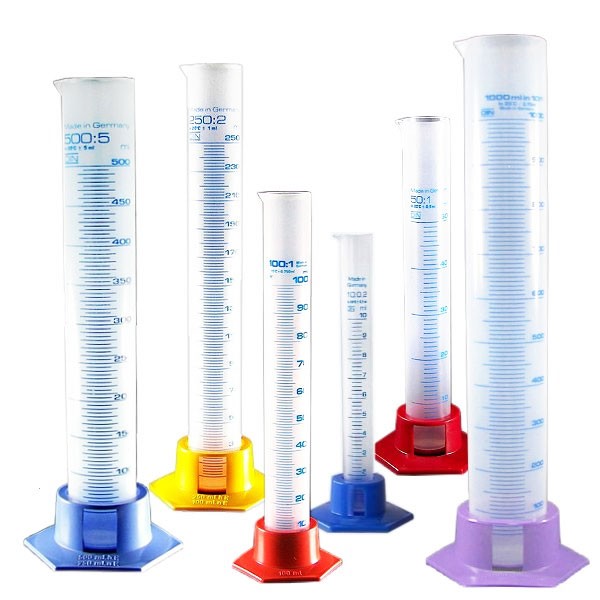 Zestaw cylindr&#243;w miarowych (6 cylindr&#243;w miarowych od 10 do 1000 ml)