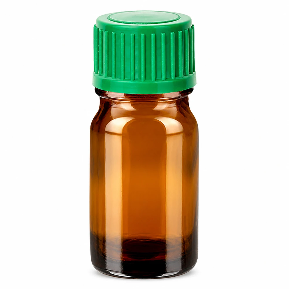 Butelka z kroplomierzem 5 ml 0,8 mm zielona STD BrownLine UT18/5 Butelka z zakraplaczem 5 ml, brązowa z zieloną zakrętką do precyzyjnego dozowania płynów