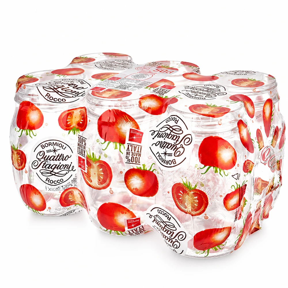 Szklanka do użytku domowego 500 ml "Quattro Stagioni" Słoik na przetwory Quattro Stagioni 500ml z motywem truskawek Bormioli Rocco Słoik do przechowywania przetworów i gotowania