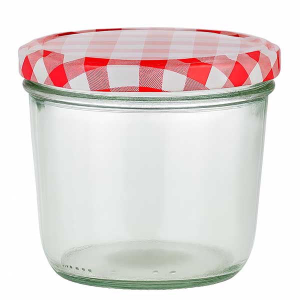 Słoik 230 ml + pokrywka BasicSeal czerwona/biała UN..