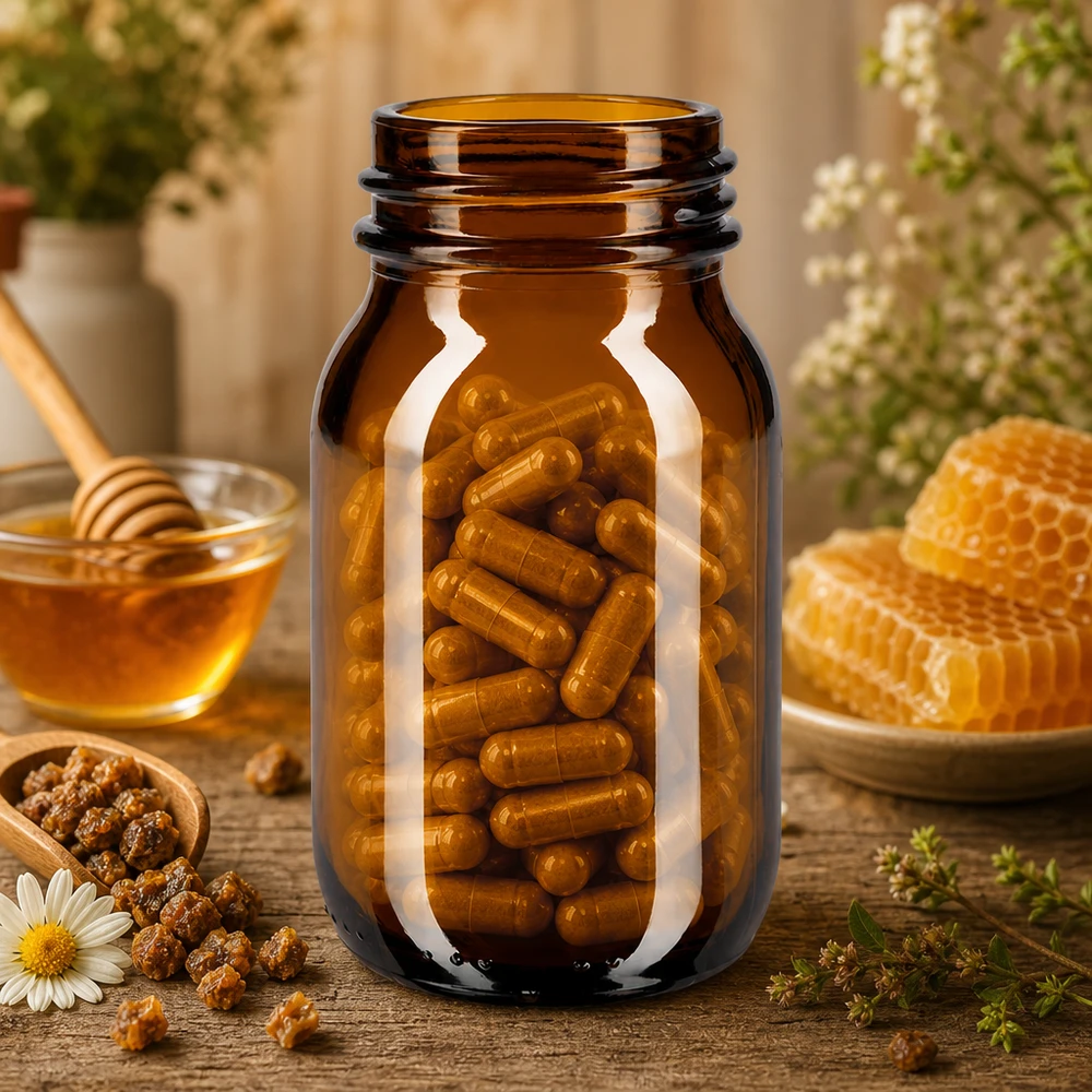 Butelka z szeroką szyjką o pojemności 100 ml z bursztynowego szkła z szerokim otworem ułatwiającym napełnianie