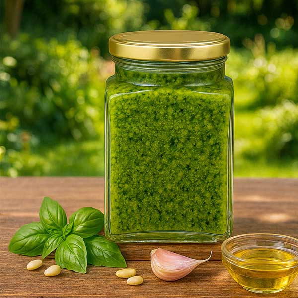 260 ml szklane opakowanie czworokątne z pokrywką BasicSeal w kolorze złotym UNiTWIST