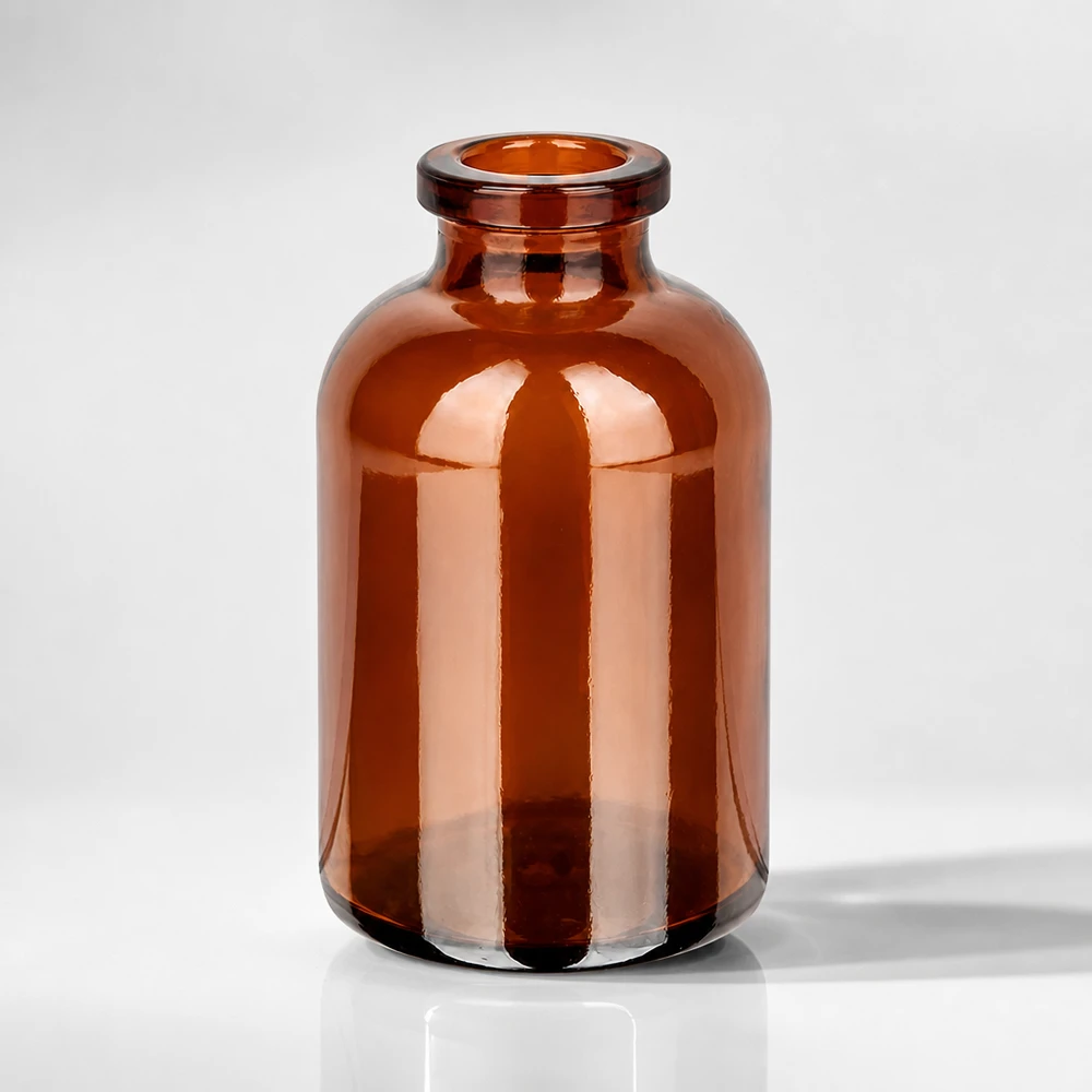 Butelka iniekcyjna z bursztynowego szkła 30 ml Hochwertige Pharmaflasche 30ml Braunglas mit zylindrischem Korpus und verstärktem Rand