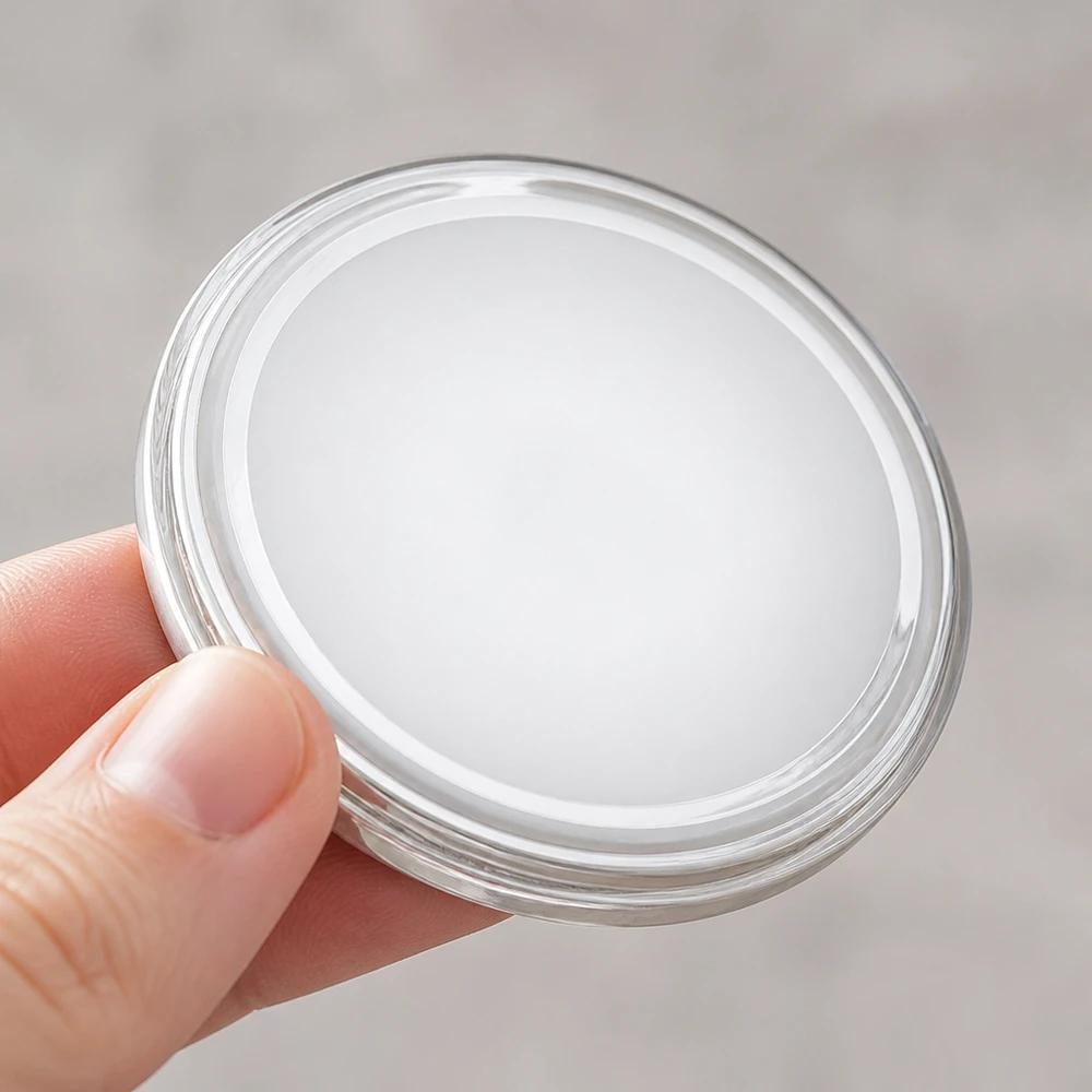 Zbliżenie na białą pokrywkę BasicSeal 70 mm TO70 UNiTWIST o gładkiej białej powierzchni