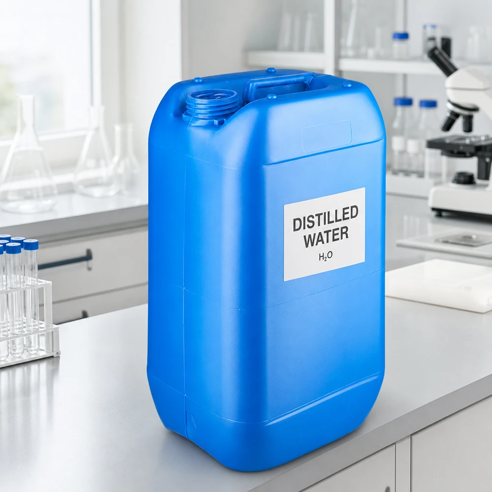 Kanister 15 litrów niebieski bez zamknięcia Wytrzymały kanister o pojemności 15 litrów w kolorze niebieskim, bez zakrętki, przeznaczony do zastosowań laboratoryjnych i przemysłowych