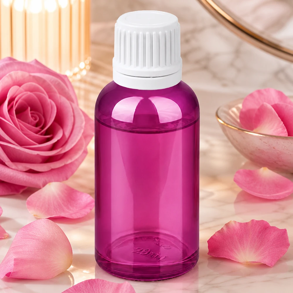Butelka z zakraplaczem 30 ml 0,7 mm biała zakrętka Originality PurpleLine UT18/30 Butelka z zakraplaczem PurpleLine 30 ml z otworem 0,7 mm, idealna do aromaterapii i pielęgnacji skóry.