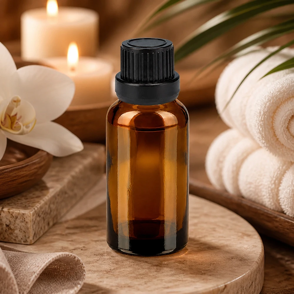 Butelka aptekarska 20 ml z precyzyjnym zakraplaczem 2 mm do zastosowań w aromaterapii
