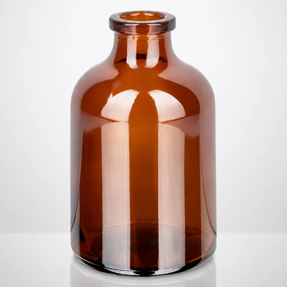 Butelka iniekcyjna z bursztynowego szkła 50 ml Sterile Injektionsflasche Braunglas 50ml für Veterinär- und Humanmedizin geeignet
