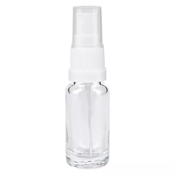 Butelka apteczna przezroczysta 10ml spray top biała