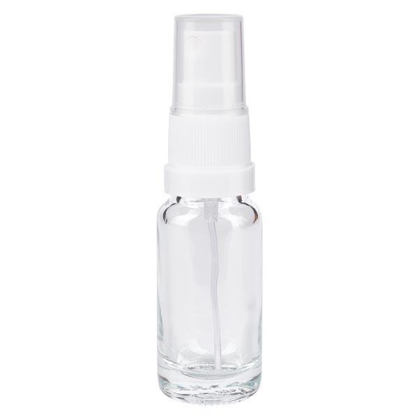 Butelka apteczna przezroczysta 10ml spray top biała Butelka apteczna przezroczysta 10ml spray top biała