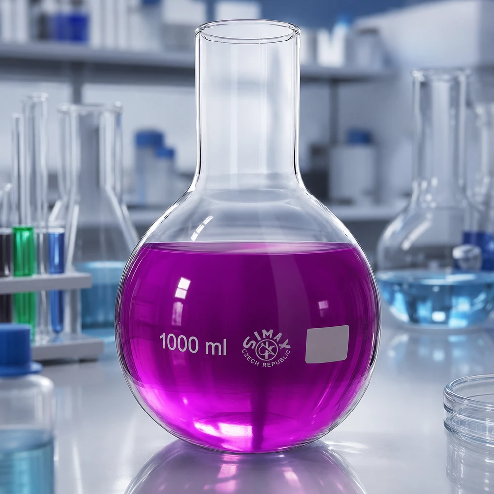 Kolba stojąca 1000 ml z szeroką szyjką wykonana z wysokiej jakości przezroczystego szkła do precyzyjnych eksperymentów laboratoryjnych