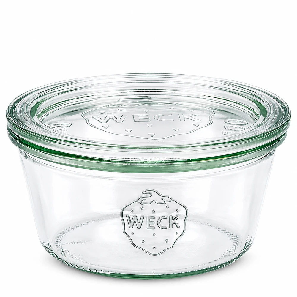 Niski słoik o pojemności 290 ml z szklaną pokrywką WECK RR100 WECK słoik 290ml niski ze szklaną pokrywką RR100 słoik przezroczysty do konserwowania i przechowywania