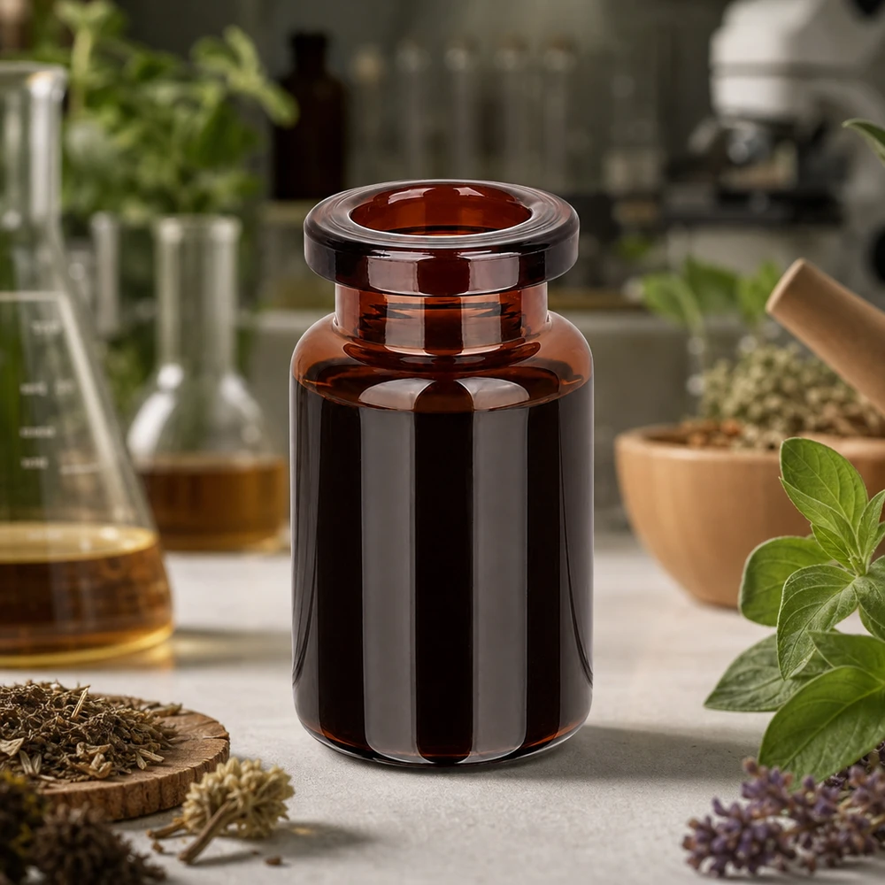 Butelka iniekcyjna z bursztynowego szkła 5 ml Braunglas Probenflasche 5ml mit stabilem Boden für kräuterbasierte Wirkstoffe