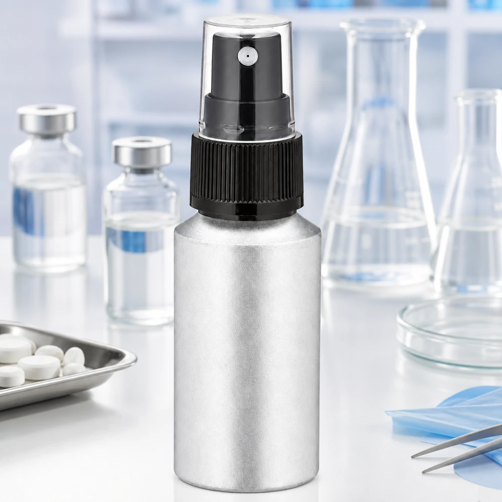 Butelka z barwionego aluminium o pojemności 30 ml z atomizerem Kompaktowa aluminiowa butelka 30 ml z nasadką rozpylającą, idealna do zastosowań mobilnych i podróży