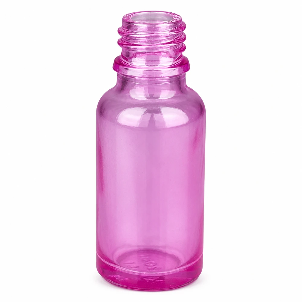 Butelka z rozpylaczem do nosa 20ml biała/przezroczysta standardowa PurpleLine. UT18/20 Fioletowa szklana butelka 20 ml z gwintem do aplikacji aerozolu do nosa w kompaktowym rozmiarze