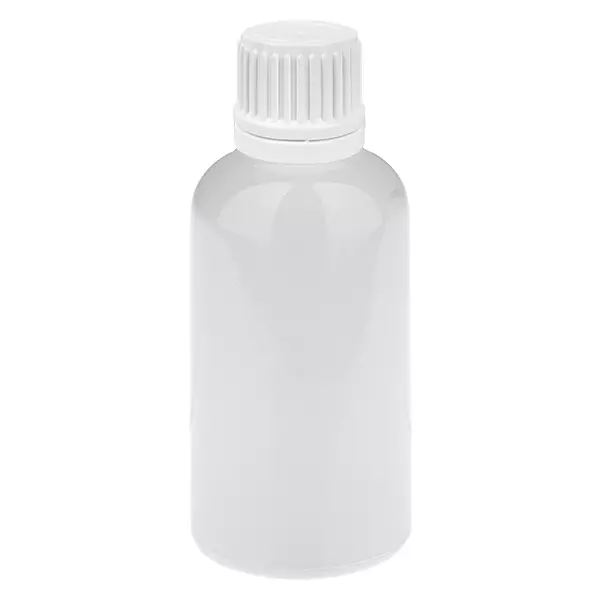 Butelka z zakraplaczem 30 ml, 0,7 mm, biała, zamknięcie zabezpieczające przed otwarciem przez dzieci WhiteLine UT18/30