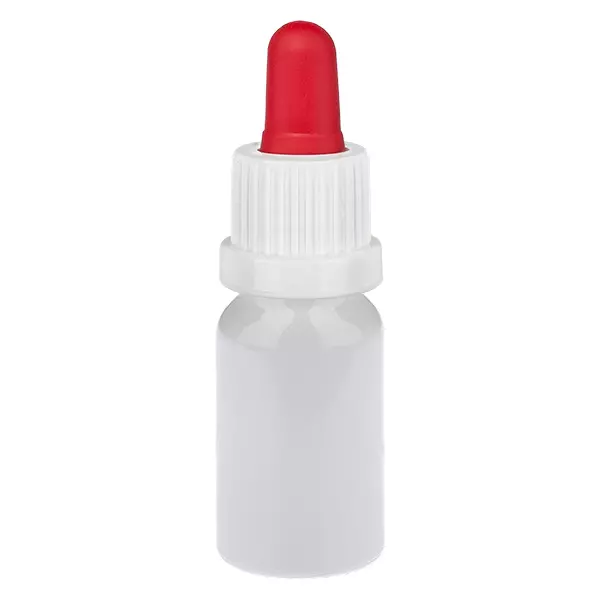 Butelka z pipetą 10 ml, biała/czerwona, zamknięcie zabezpieczające WhiteLine UT18/10