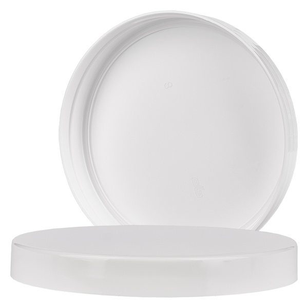 Zakrętka 100mm biała do Petpacker. Gładka na zewnątrz. Do zakręcanych puszek PET z gwintem 100 mm (nr art. 105272)