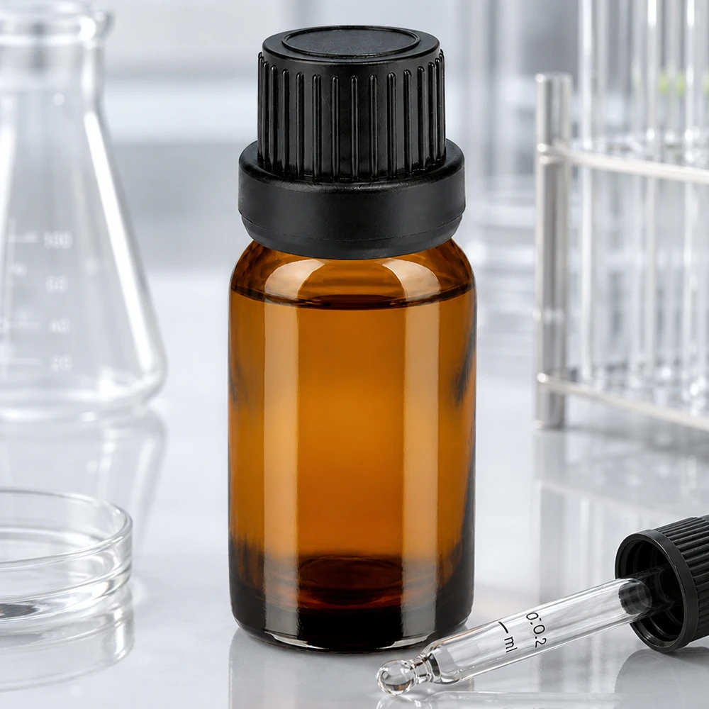 Butelka BrownLine UT18/10 10 ml z czarną zakrętką do precyzyjnego dozowania i przechowywania