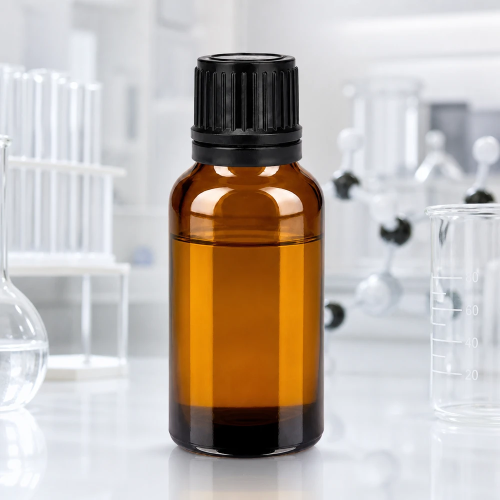 Butelka 20 ml, 11 mm SV, czarna OV BrownLine UT18/20 Wysokiej jakości butelka laboratoryjna o pojemności 20 ml wykonana z bursztynowego szkła z precyzyjnym gwintem 11 mm