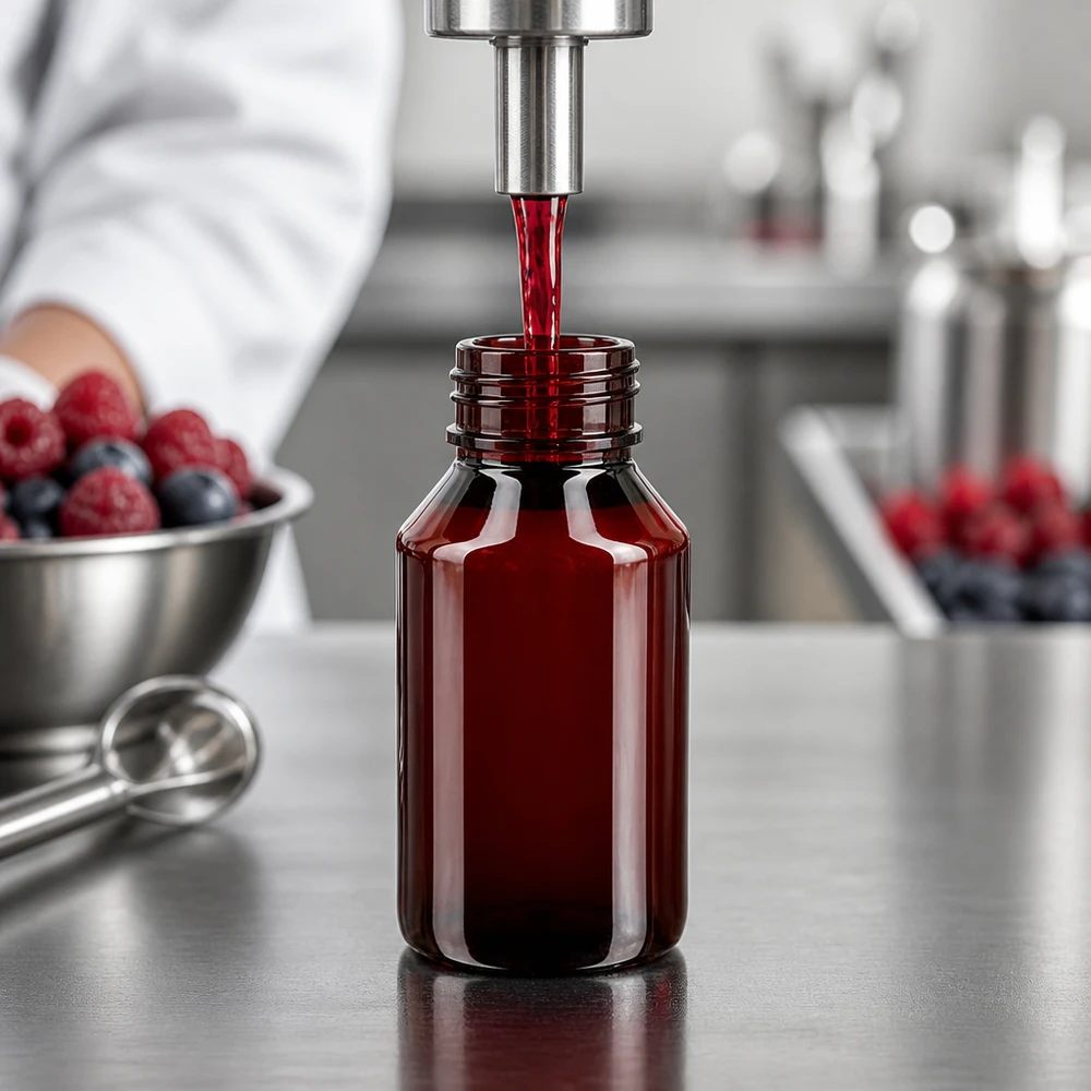 Dunkle PET Flasche 50ml mit OV Verschluss schützt lichtempfindliche Flüssigkeiten