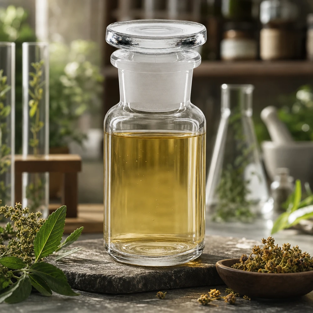 Butelka z borokrzemianowego szkła z zaokrąglonymi ramionami, pojemność 50 ml, szeroka szyjka, z szlifowanym korkiem szklanym, przezroczysta