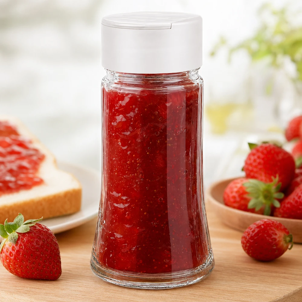 Słoik na sól/przyprawy 95 ml z podwójnym dozownikiem, biały Słoik na sól/przyprawy 95 ml z podwójnym dozownikiem, biały