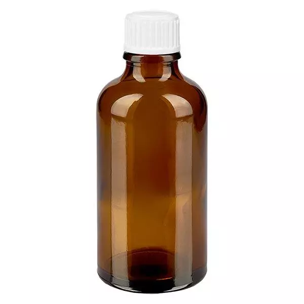 Butelka apteczna brązowa 50ml zakrętka białe kuleczki St Butelka apteczna brązowa 50ml zakrętka białe kuleczki St