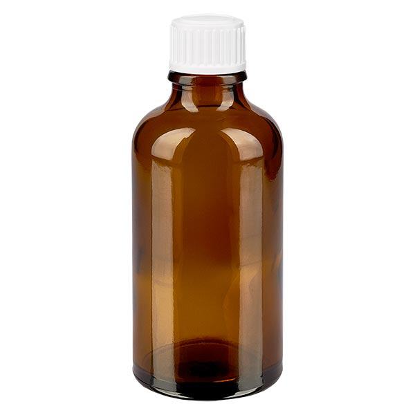 Butelka apteczna brązowa 50ml zakrętka białe kuleczki St Butelka apteczna brązowa 50ml zakrętka białe kuleczki St